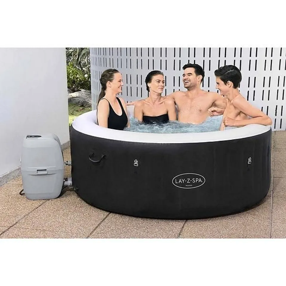 BOXED LAY-Z-SPA MIAMI AIRJET HOT TUB FOR 2-4 ADULTS (1 BOX) RRP £379.99