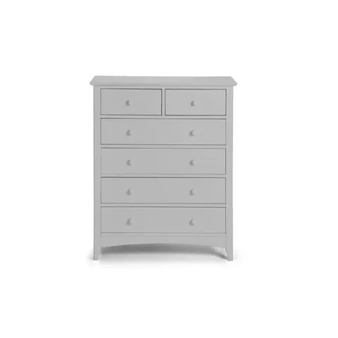 BOXED KINGSBURY 6 DRAWER CHEST DOVE GREY