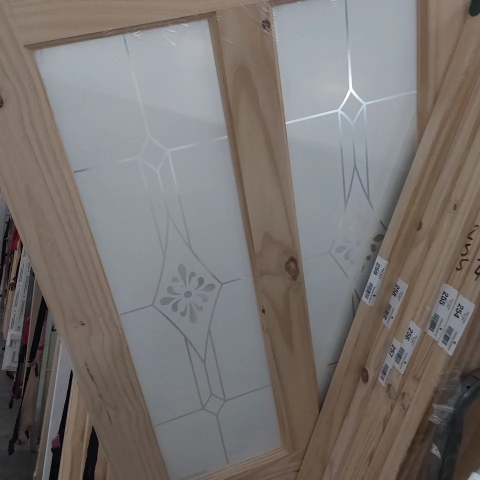 KNOTTY PINE 4 PANEL HALF GLAZED INTERNAL DOOR 1981 × 838mm