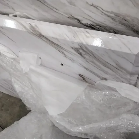 DESIGNER SHORT WHITE MARBLE EFFECT TABLE TOP SECTION
