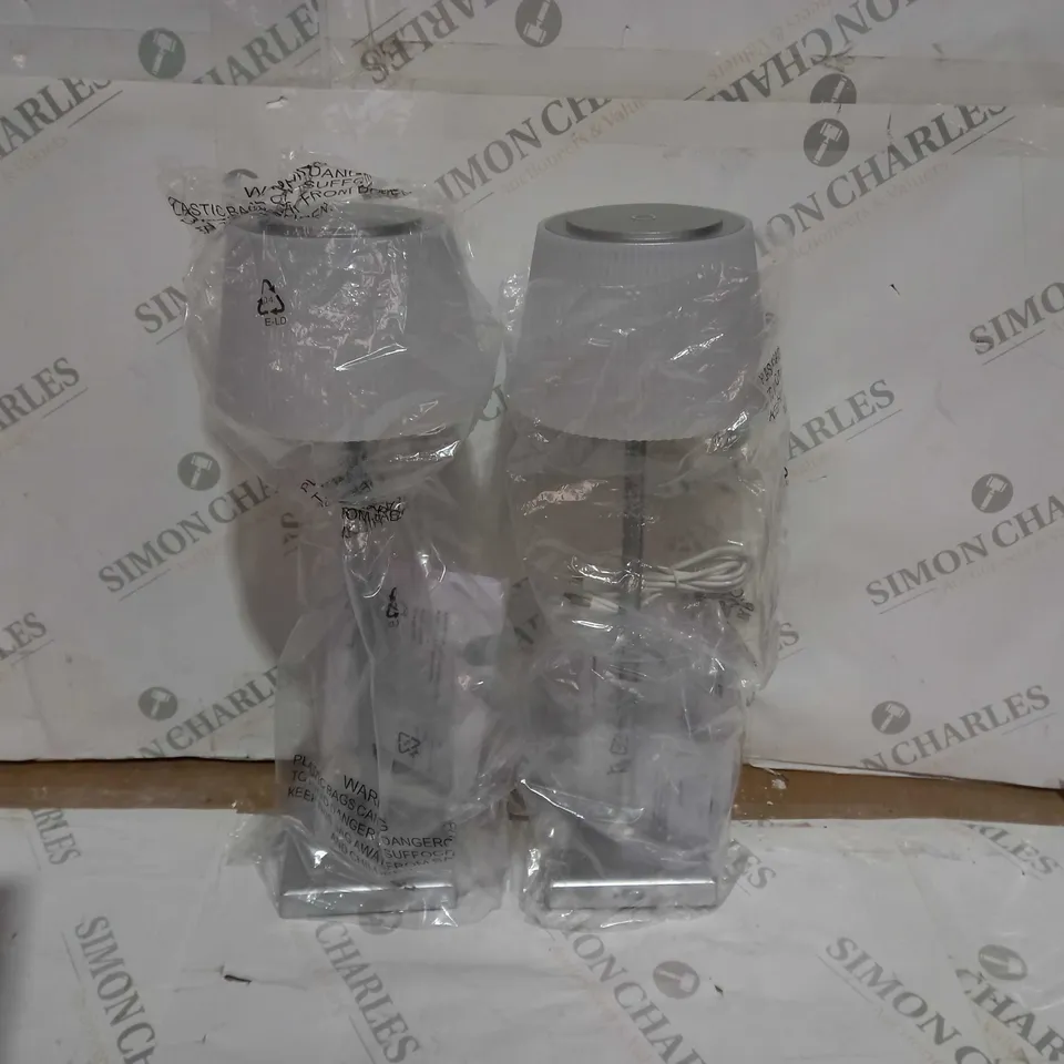 SFIXX SET OF 2 INDOOR OUTDOOR TOUCH TABLE LIGHTS IN SILVER 