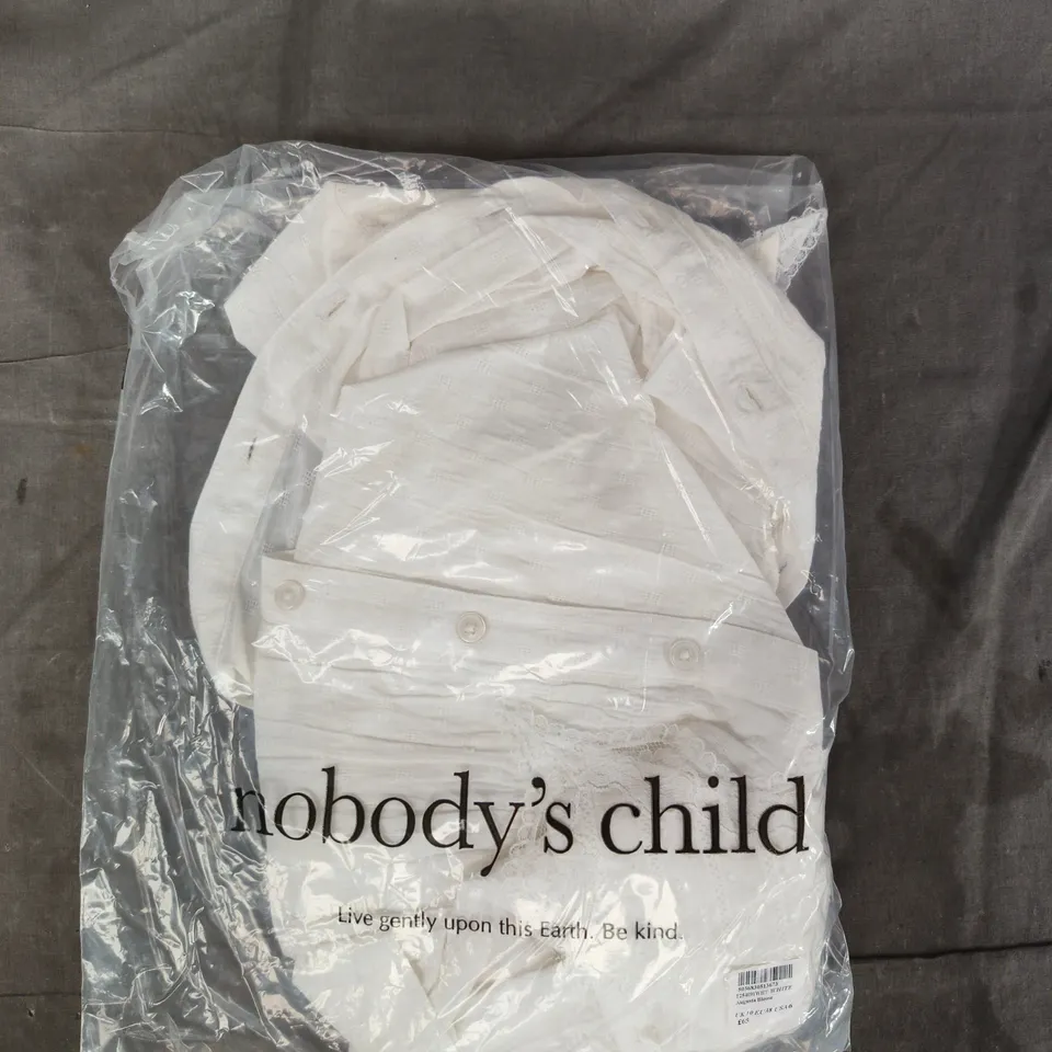 BAGGED NOBODY'S CHILD AUGUSTA BLOUSE IN WHITE SIZE 10