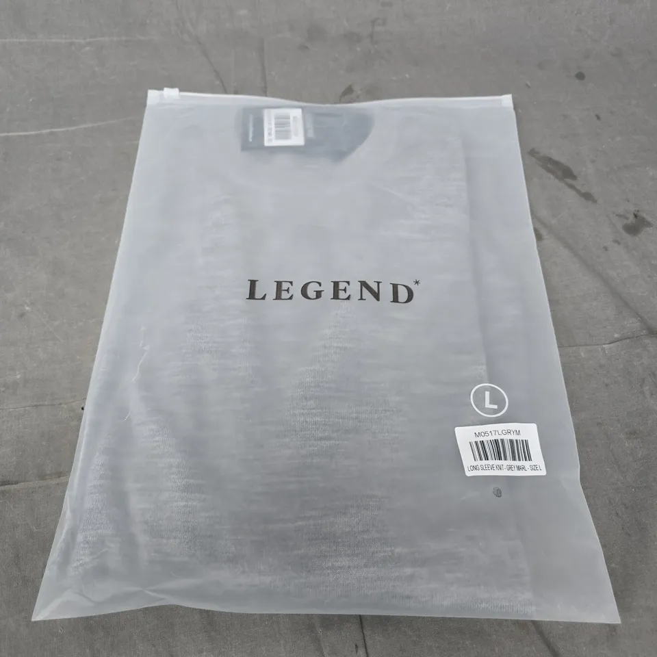 LEGEND LONG SLEEVE KNIT – GREY MARL – SIZE L
