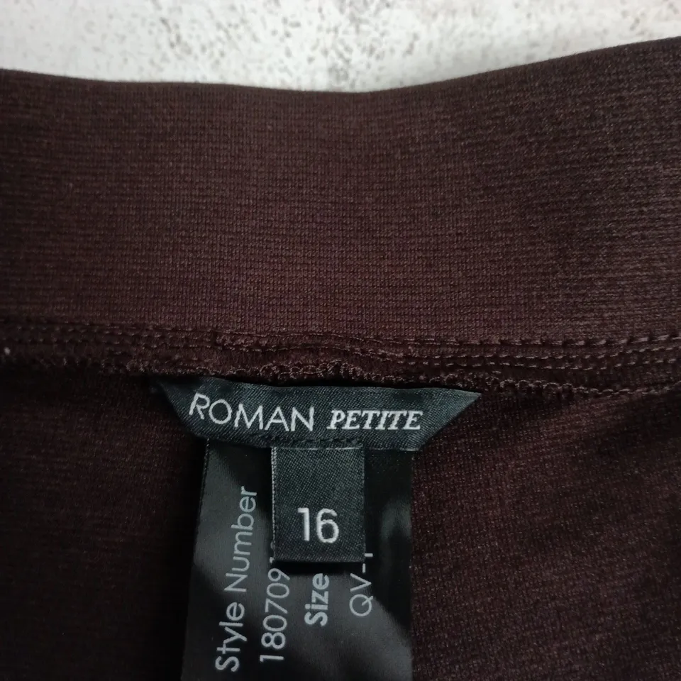 ROMAN PETITE P - STRAIGHT TROUSER, CHOCOLATE, UK SIZE 16