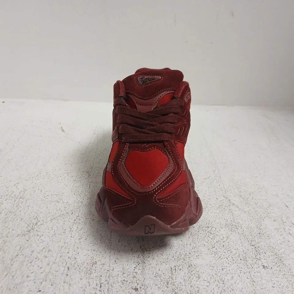 PAIR OF NEW BALANCE 9060 TRAINERS IN BLOOD RED SIZE UK 6