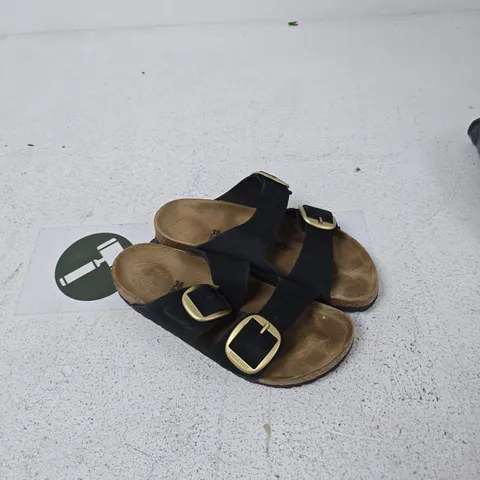 BIRKENSTOCK BLACK LEATHER SANDALS WITH BUCKLES – UK 5.5 (EU 38)