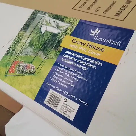 BOXED GARDEN CRAFT GROW HOUSE WITH PVC COVER