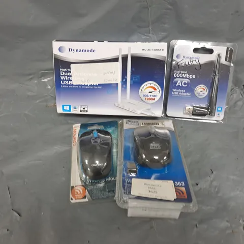 APPROXIMATELY 8 ASSORTED ITEMS TO INCLUDE DUALBAND USB ADAPTORS, WIREESS MOUSE, ETC