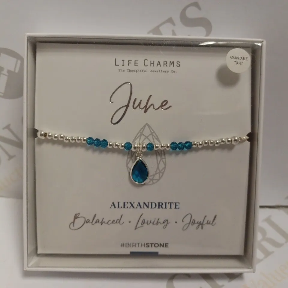 LIFE CHARMS `JUNE` ALEXANDRITE BIRTH STONE BRACELET