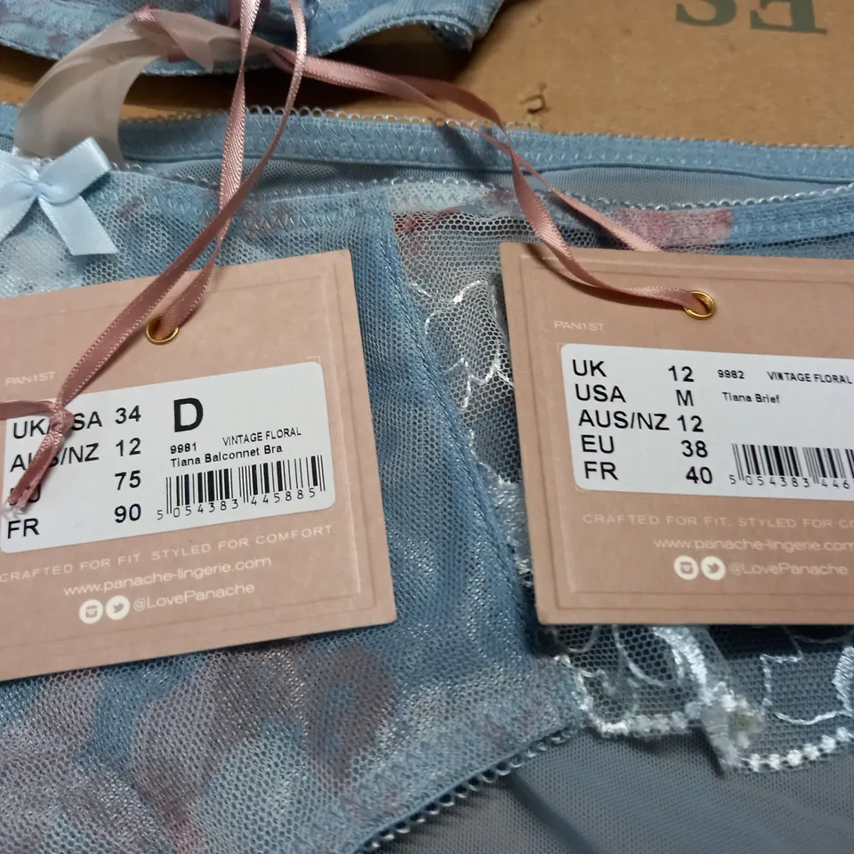 PANACHE TIANA BRA AND BRIEFS SET - BRA 34 D BRIEFS 12