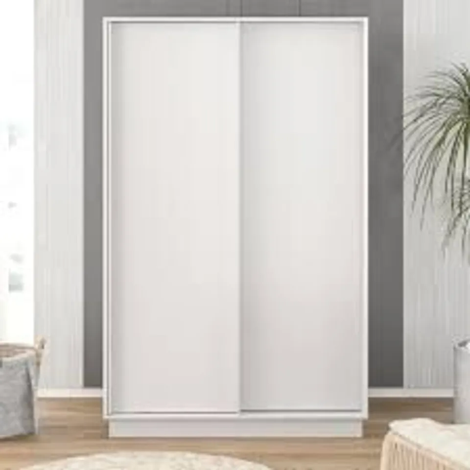 BOXED AURON 2 DOOR SLIDING WARDROBE - LIGHT GREY (2 BOXES)