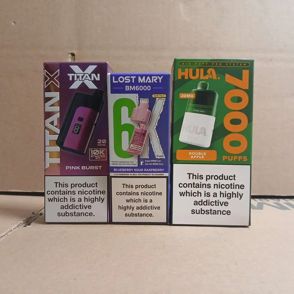 APPROXIAMTELY 12 ASSORTED VAPING PRODUCTS TO INCLUDE HULA, TITAN, ETC - COLLECTION ONLY