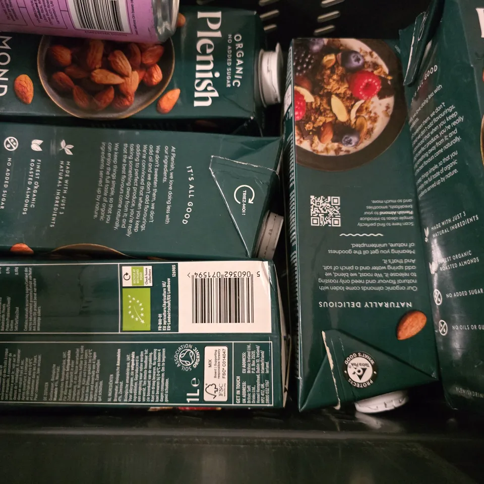 APPROXIMATELY 11 ASSORTED FOOD & DRINK ITEMS TO INCLUDE - PLENISH ALMOND , FANTA , DUBIA CHOCOLATE ETC