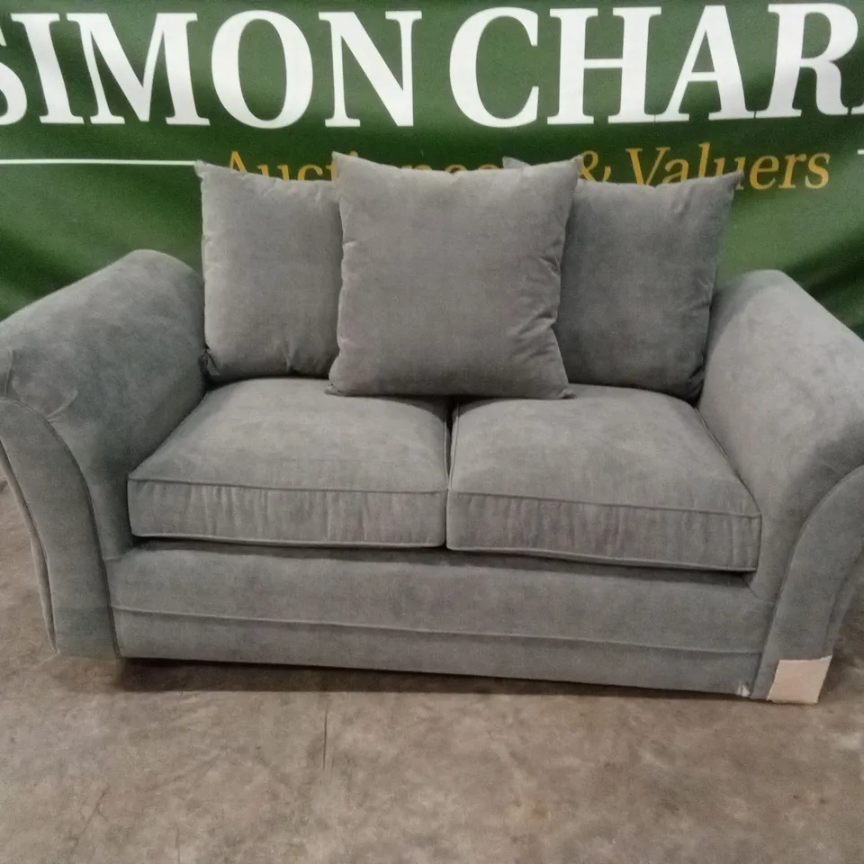 DURY FABRIC 2 SEATER SCATTER BACK SOFA - DARK GREY RRP £479