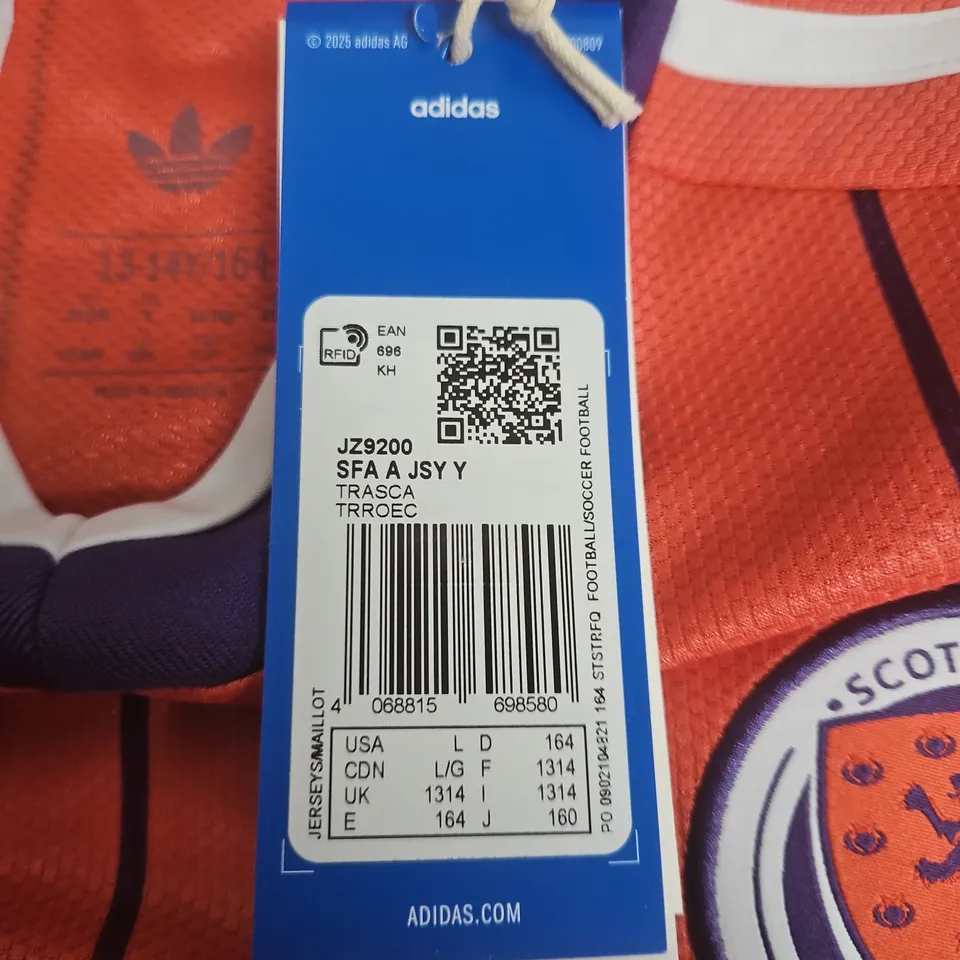 ADIDAS SCOTLAND FOOTBALL JERSEY YOUTH 13-14Y (UK 164) – ORANGE