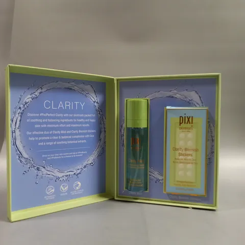 PIXI SKINTREATS SINCE 1999 CLARITY MIST AND CLARITY BLEMISH STICKERS