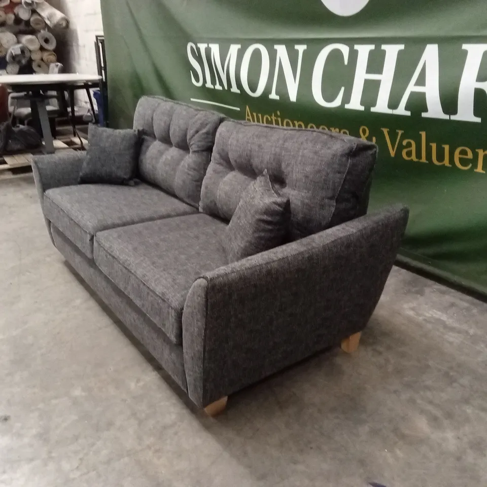 HALSTOW 3 SEATER FABRIC SOFA - CHARCOAL RRP £749