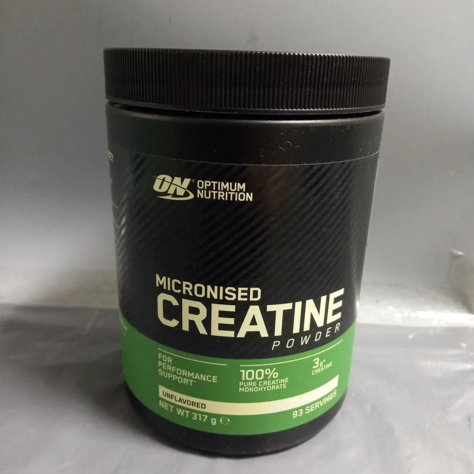 OPTIMUM NUTRITION MICRONISED CREATINE POWDER UNFLAVOURED 93 SERVINGS 317G
