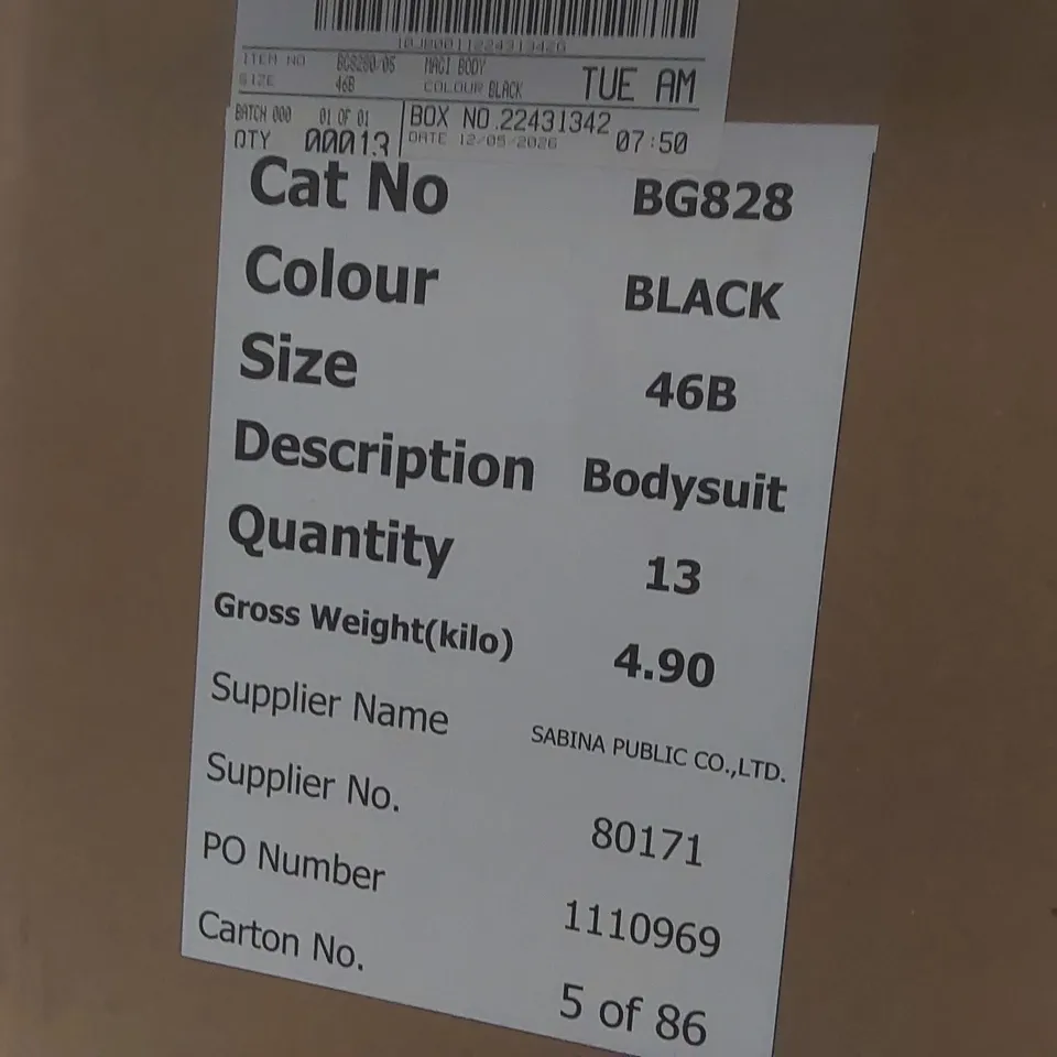 BOX CONTAINING APPROXIMATELY 13x BRAND NEW MAGISCULPT BLACK BODYSUITS - SIZE 46B
