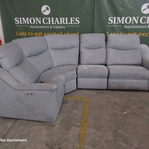 QUALITY BRITISH DESIGNER G PLAN FIRTH POWER RECLINING CORNER GROUP CAMBRIDGE GIRONA SMOKE FABRIC
