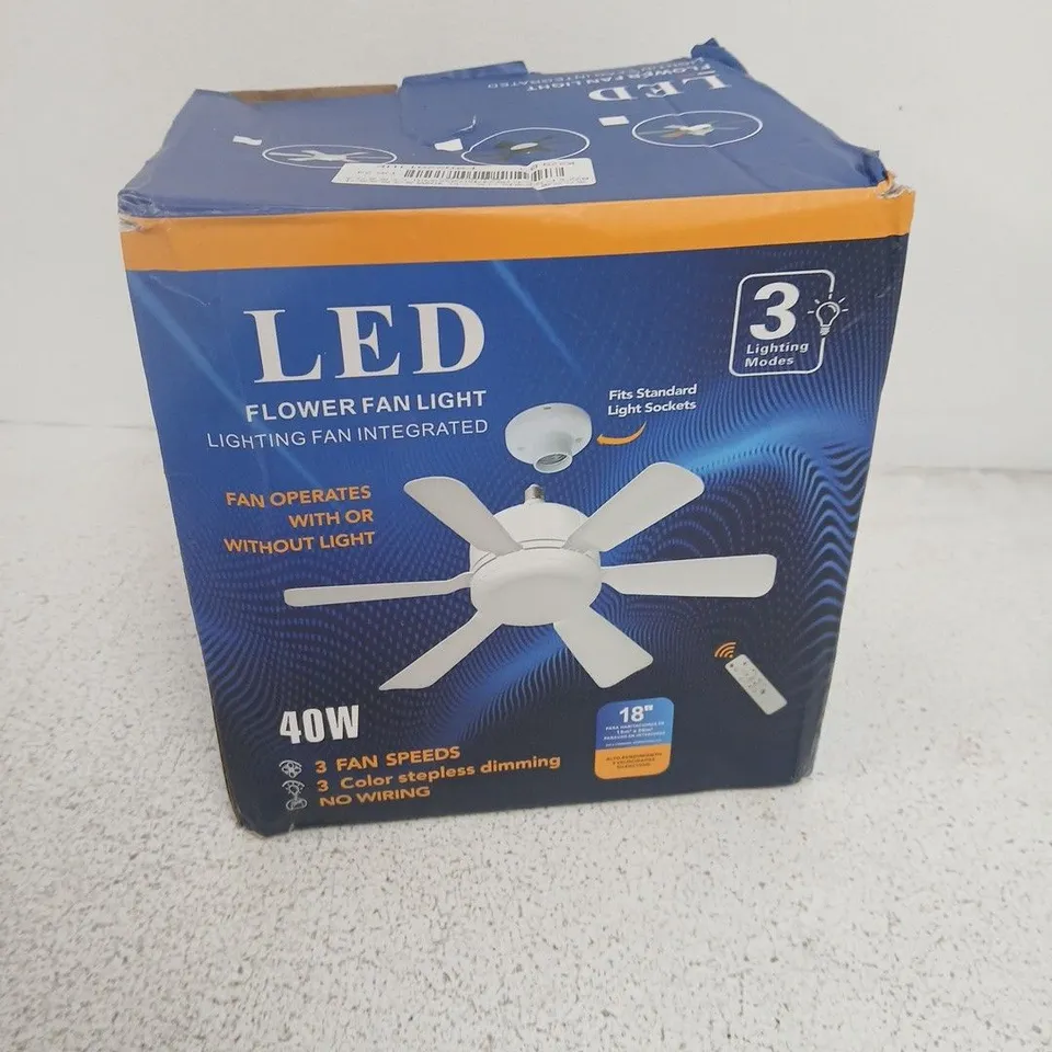 LED FLOWER FAN LIGHT 18IN CEILING FAN WITH REMOTE – 40W