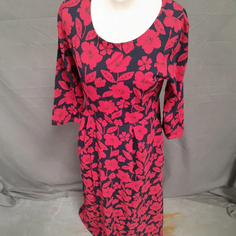 SEASALT CORNWALL VERONICA DRESS IN COLLAGED ROSE MARITINE CARMINE SIZE 10 TALL