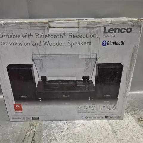 BOXED LENCO BLUETOOTH TURNTABLE WITH SPEAKERS LS-101BK