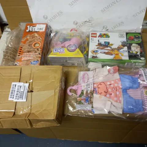 LOT OF VAPPROX 5 ASSORTED TOYS TO INCLUDE BABY ANNABELL, LEGO MARIO, JENGA ETC
