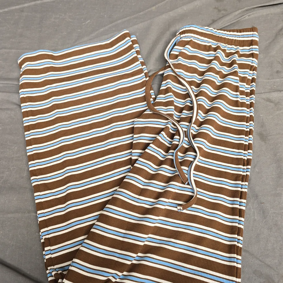 COLLUSION RELAXED RIB STRIPE TROUSERS IN MULTI STRIPE - XS