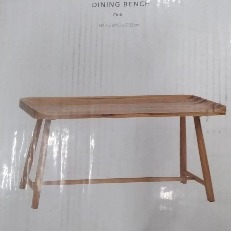 BOXED LOXWOOD DINING BENCH IN OAK- H47 X W95 X D35 CM 