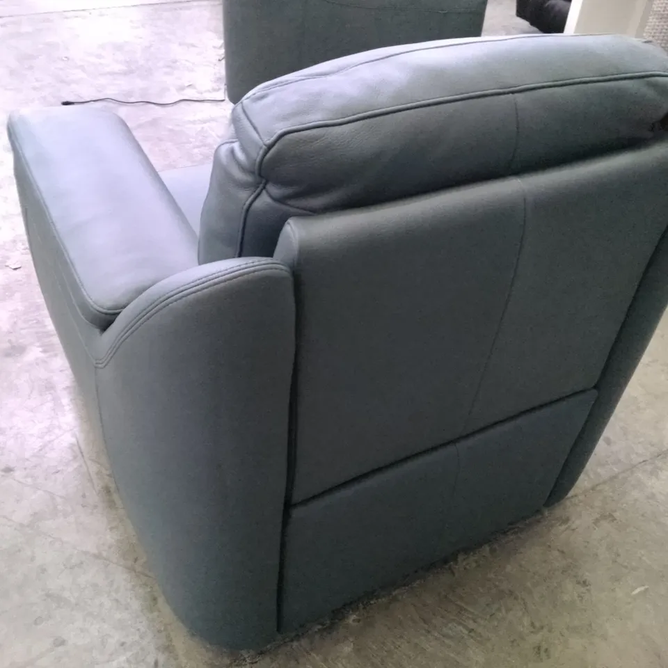 QUALITY ITALIAN DESIGNER PARMA NEW ELECTRIC RECLINER CHAIR - GREY LEATHER