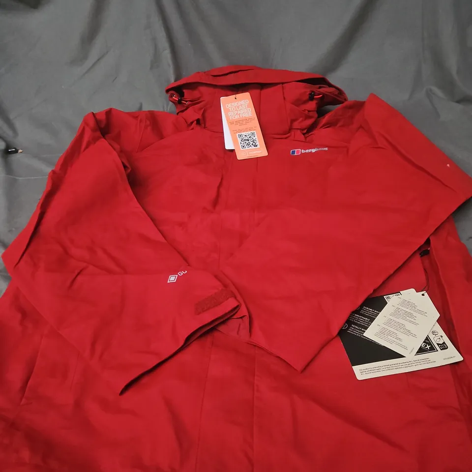 BERGHAUS MAITLAND JACKET – RED – UK SIZE L (MAITLAND JKT) – TAGS ATTACHED