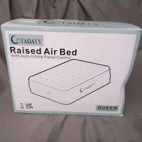 BOXED COTABATY RAISED AIR BED WITH AUTO INFLATE PANEL CONTROL QUEEN 80 X 60 X 18" 