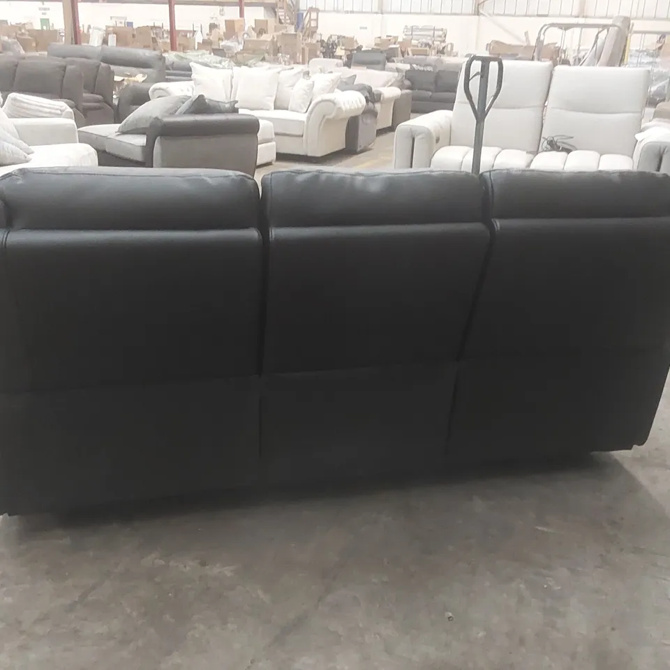QUALITY DESIGNER ALBION 3 SEATER FAUX LEATHER MANUAL RECLINER SOFA