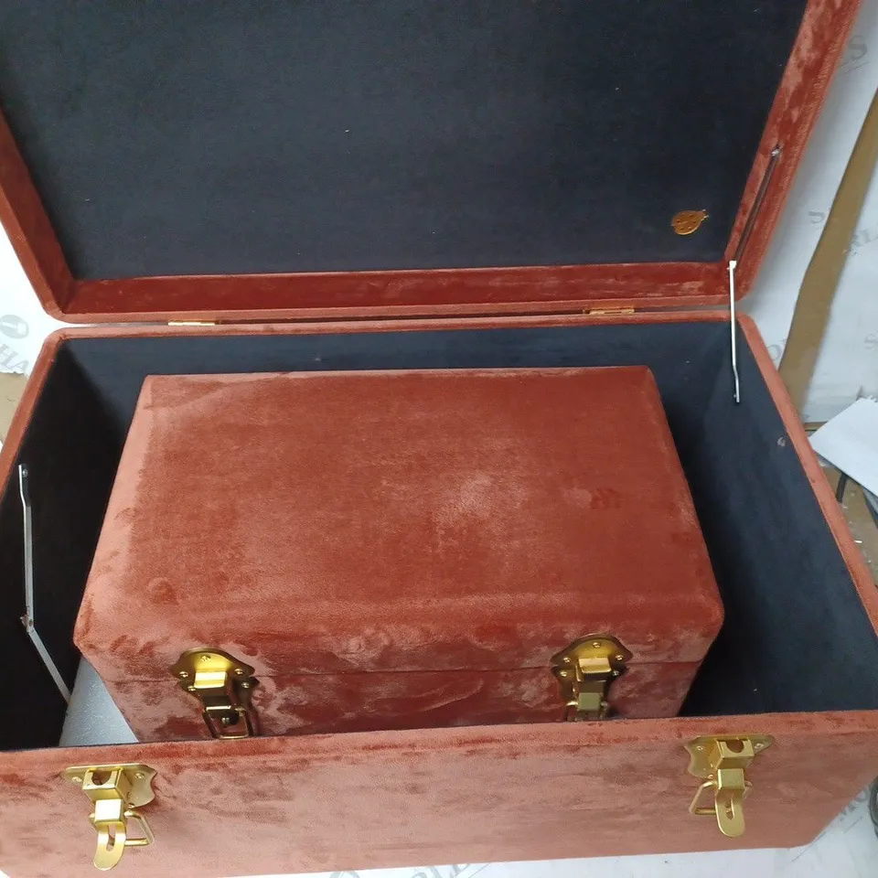 AMANDA HOLDEN SET OF 3 VALVET STORAGE TRUNKS 