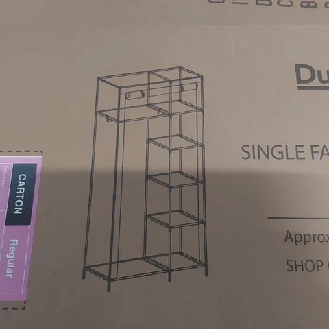 BOXED SINGLE FABRIC WARDROBE - GREY