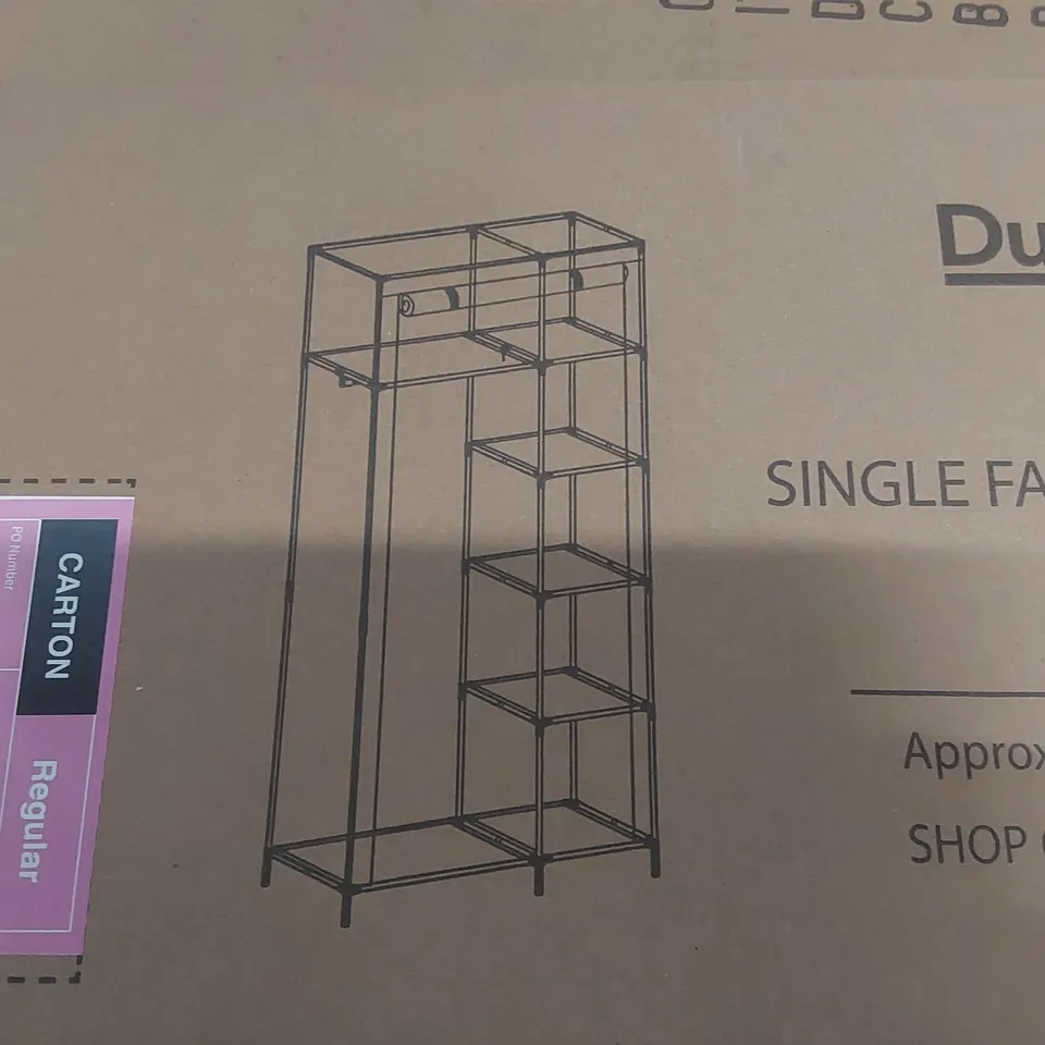 BOXED SINGLE FABRIC WARDROBE - GREY