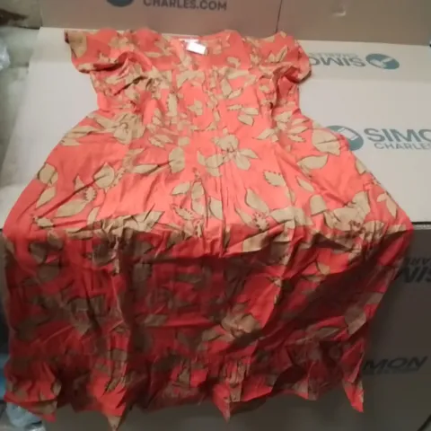 BOXED BRAND NEW APPROXIMATELY 16 JULIPA FLUTTER SLEEVE DRESS RED PRINT SIZE 14