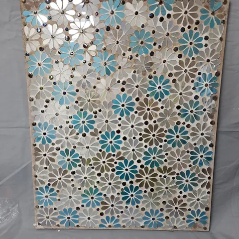 GARDEN REFLECTIONS 50CM MOSAIC FLORAL WALL PANEL