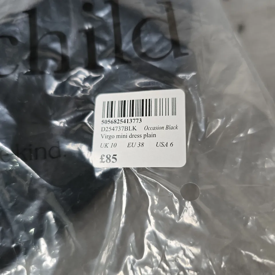NOBODY'S CHILD VIRGO MINI DRESS – BLACK, UK 10