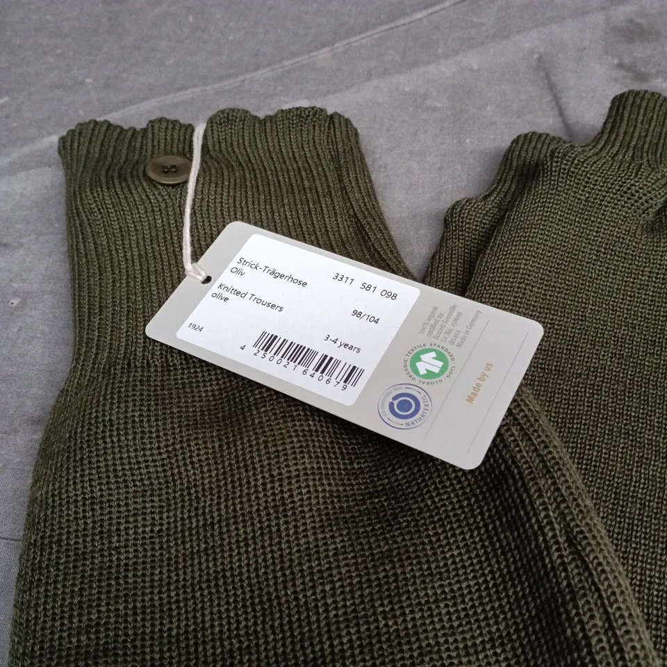 DISANA KNITTED TROUSERS IN OLIVE – UK 3-4 YEARS (98/104 CM)