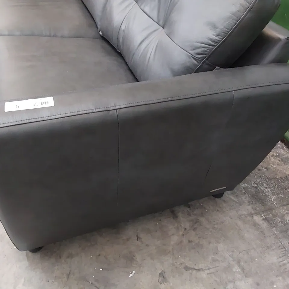 QUALITY BRITISH MADE LOUNGE Co THREE SEATER SOFA CHARCOAL LEATHER 