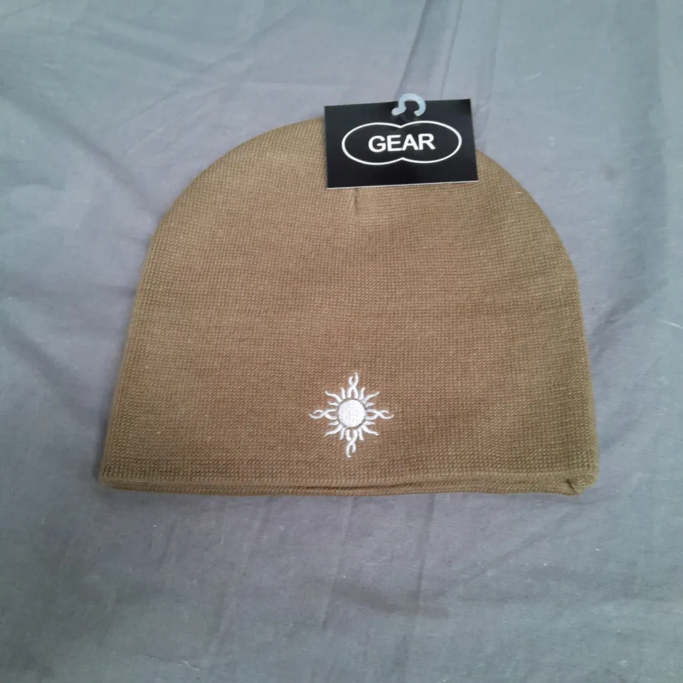 BOX OF APPROX 120 GEAR GOD SMACK KHAKI BEANIE 