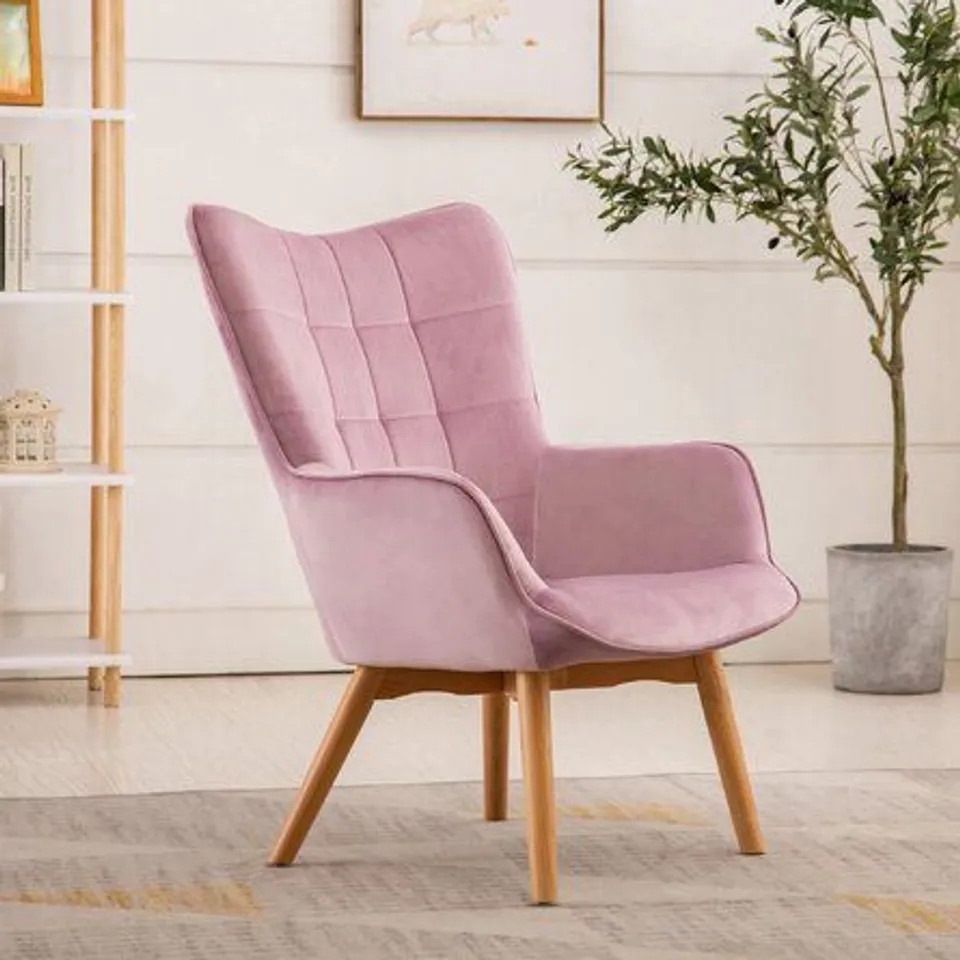 HELZER LOUNGE CHAIR UPHOLSTERY- PINK