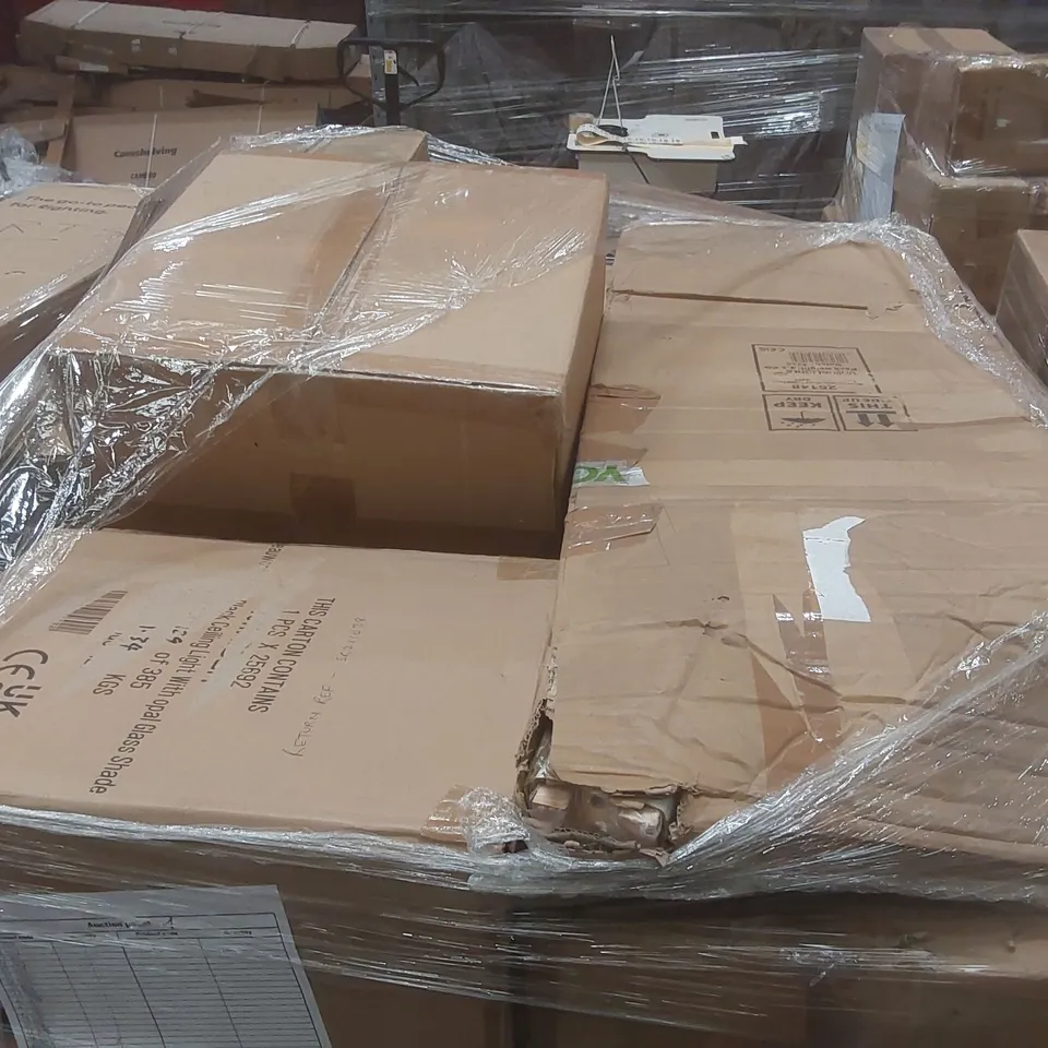 PALLET CONTAINING A VERY LARGE QUANTITY OF ASSORTED DESIGNER LIGHTING PRODUCTS