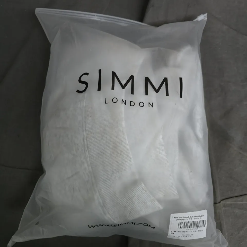 BAGGED SIMMI LONDON MAEVE SL SPORT OVERSIZED HOODIE IN PEBBLE GREY - SMALL