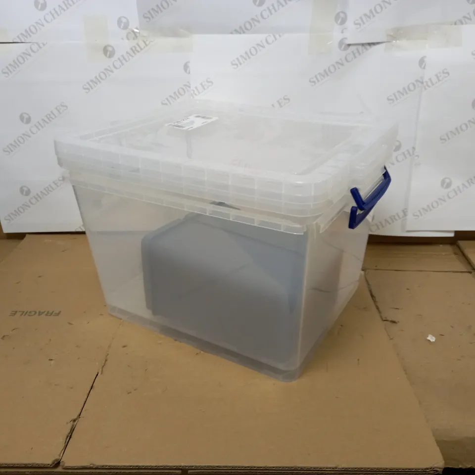 REALLY USEFUL PRODUCTS BOX, NESTABLE CLEAR STORAGE BOX SET
