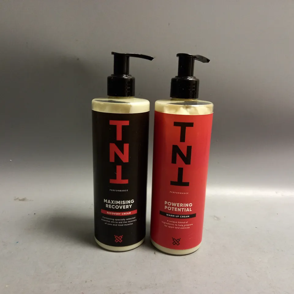 2 TNT PERFORMANCE PRODUCTS TO INCLUDE RECOVERY CREAM 350ML, WARM UP CREAM 350ML