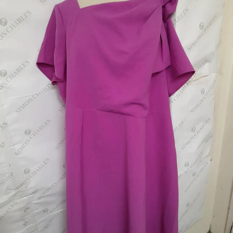 MONSOON ASYMMETRICAL MIDI DRESS IN PINK SIZE 24 RRP £125