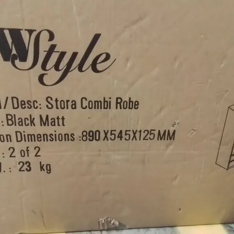 BOXED FW STYLE STORAGE COMBINATION WARDROBE MATT BLACK (2 BOXES)